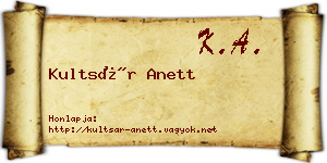 Kultsár Anett névjegykártya
