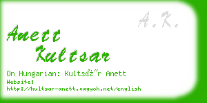 anett kultsar business card